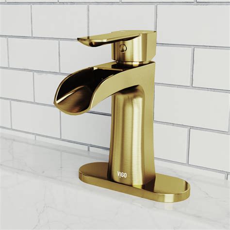 Align Single Hole Single-Handle Bathroom Faucet in Brushed Gold. . Delta brushed gold bathroom faucets